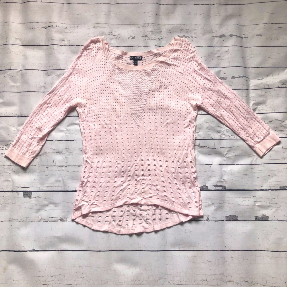 Two Express light weight Sweater, extra small,light pastel pink & fuchsia.